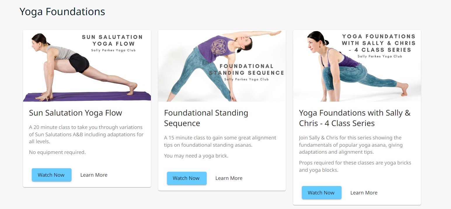 Join the Sally Parkes Yoga Club and access exclusive online yoga classes