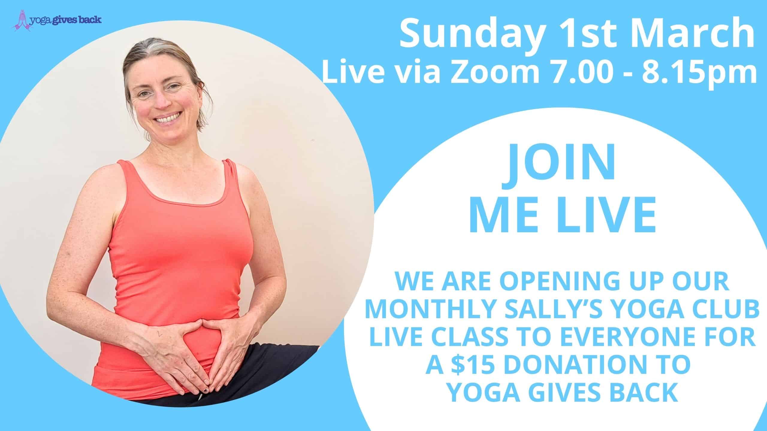 Sally Parkes Yoga Club - Yoga Gives Back