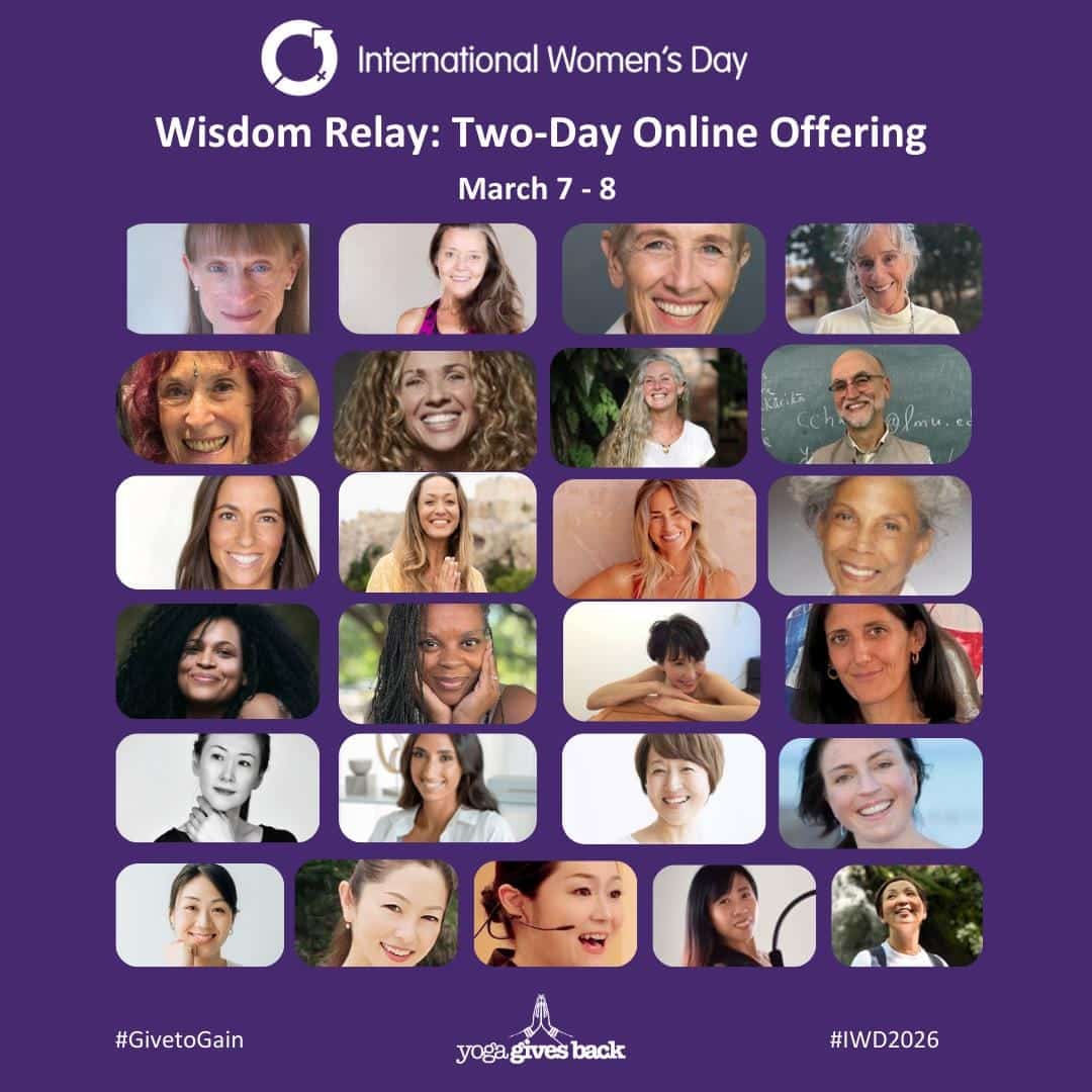 Yoga Gives back Wisdom Relay 2026 Sally parkes yoga