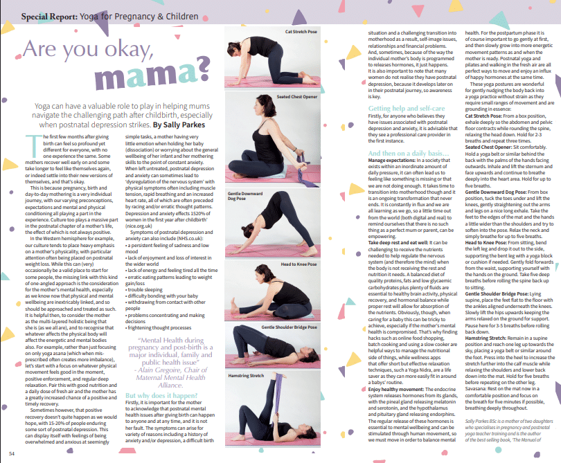 Are You Ok mama? Article by Sally parkes Om Yoga Sept 22